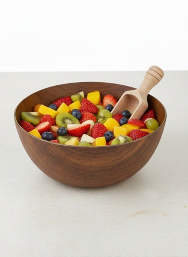 إيفلين وعاء تقديم دائري 12 سم – طبق بلاستيك آمن غذائيًا بتصميم يشبه الخشب لتقديم الفواكه، الأرز، السلطات، المكسرات، الوجبات الخفيفة والأطباق الجانبية – خفيف الوزن، متين، مقاوم للكسر والخدش، سهل الحمل والتنظيف – مثالي للمنزل، المطبخ، المكتب، الحفلات، النزهات والتخييم - Image 4